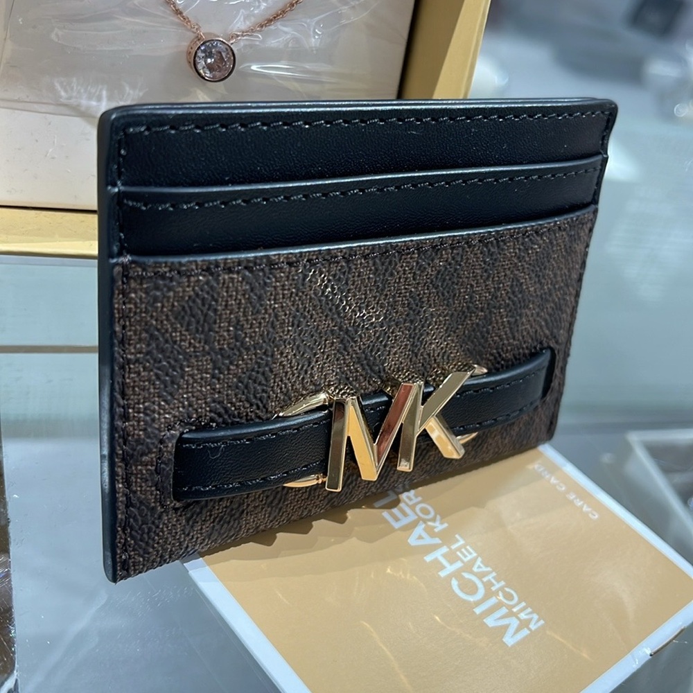 MICHAEL KORS Reed Large Card Holder Case Wallet 
Brown /Black MK Signature NWT - Picture 11 of 16